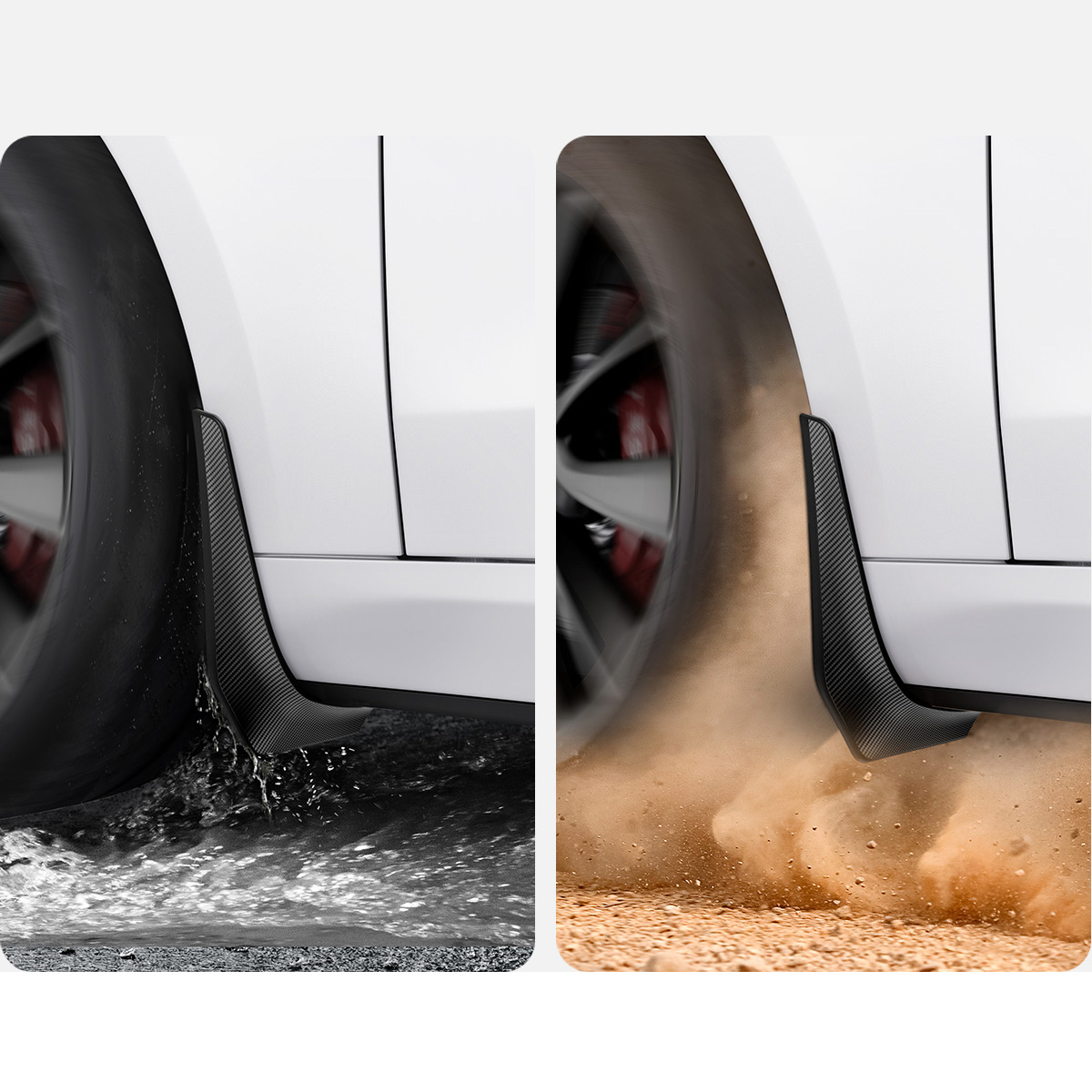 Błotniki, chlapacze na przód i tył do Tesla Model 3, Spigen Mud Flaps, czarne